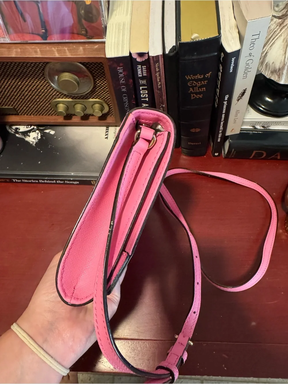kate spade Cedar Street Cali Pink Saffiano Crossbody Clutch Bag